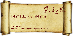 Földi Ádám névjegykártya